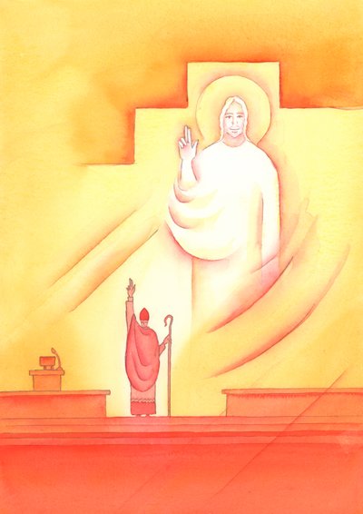 Through each Bishop who is in communion with the Pope, God the Father sanctifies, teaches and guides us, 2002 by Elizabeth Wang