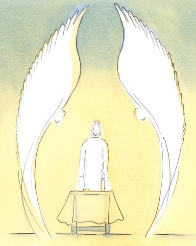 When the Blessed Sacrament is brought to the home of a sick person, it is truly Christ Who is Sacramentally Present there, guarded as always by the Angels who love and adore Him by Elizabeth Wang