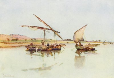 Fishing-Boats on the Nile by Ella Du Cane