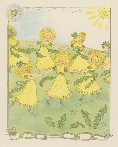 Illustration for Blondchen in Bluten by Elsa Beskow