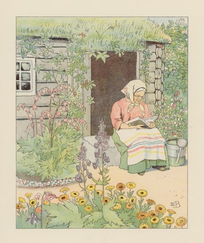 Illustration for Blondchen in Bluten by Elsa Beskow