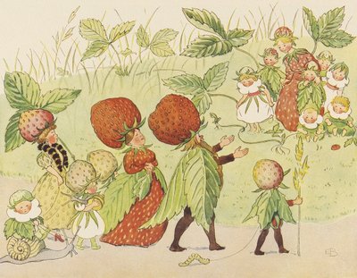 Lasse Liten in the Garden - The Strawberry Family by Elsa Beskow