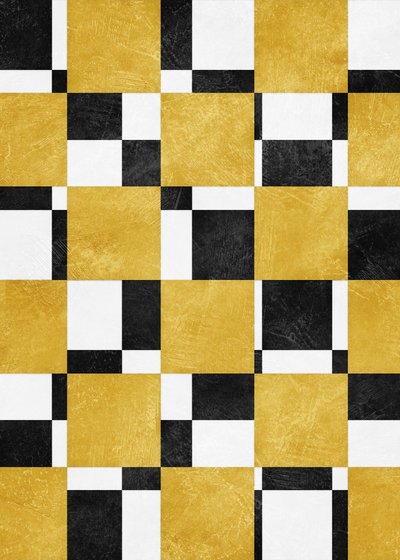 Black Gold Square Mosaic by Ema Paraschiv