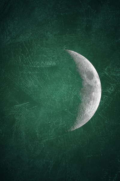 Dark Green Crescent Moon by Ema Paraschiv