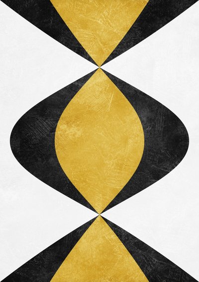Geometric Gold Hourglass by Ema Paraschiv