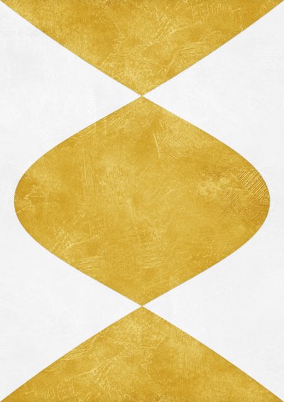 Golden Geometric Abstract by Ema Paraschiv