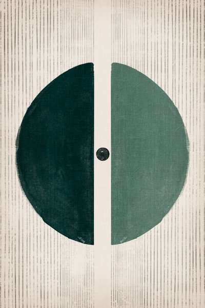Minimalist Split Green Circle by Ema Paraschiv