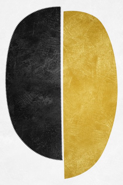 Textured Gold Black Abstract by Ema Paraschiv