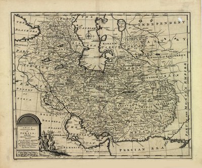 New and accurate map of Persia, with the Safavid and Mughal Empire by Emanuel Bowen