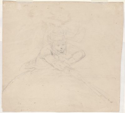 Study of Half-Length Figure with Pole by Emanuel Gottlieb Leutze