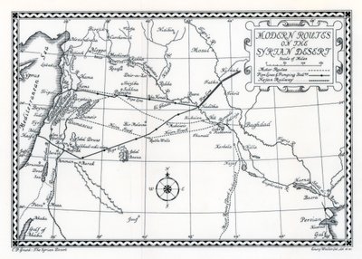 Railway and Motor Routes and Pipelines, Syrian Desert by Emery Walker