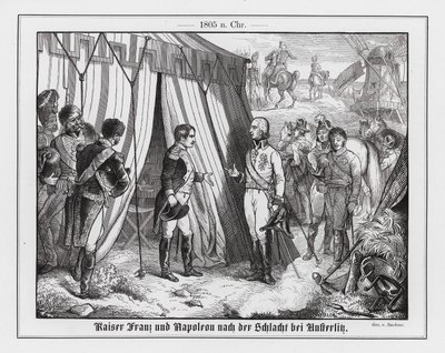 Meeting of Napoleon and Emperor Francis II of Austria after the Battle of Austerlitz by Emil Eugen Sachsse