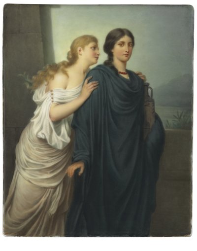 Rectangular plaque, Antigone and Ismene by Emil Teschendorff