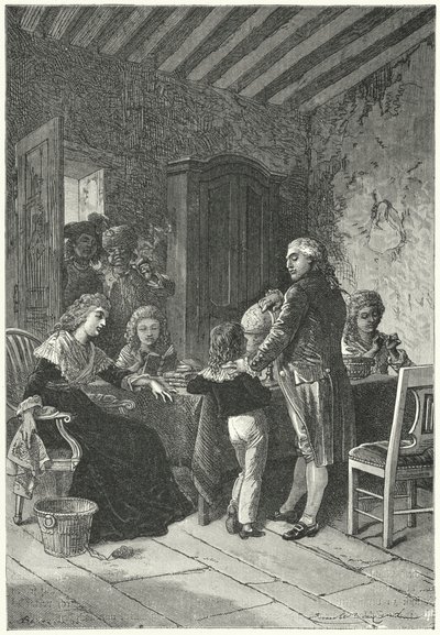 Louis XVI and his family imprisoned in the Temple by Emile Antoine (after) Bayard