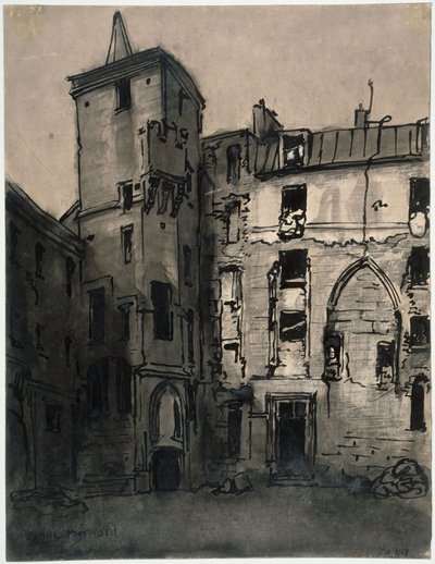 The Courtyard of the Hotel de Sens by Emile Bernard