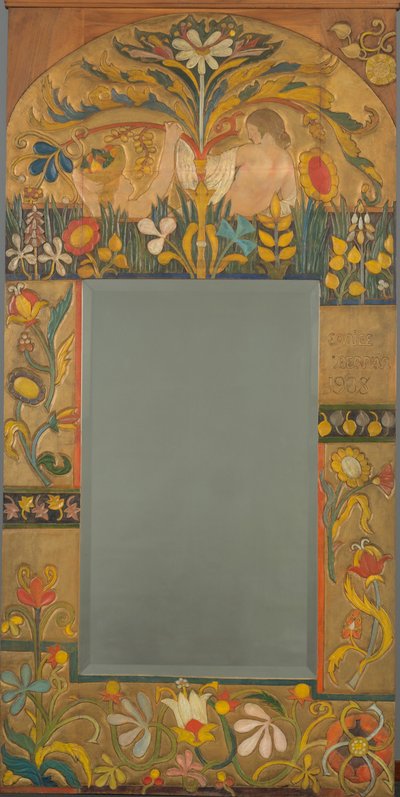 Mirror Frame Decorated with Plants, Flowers and Two Women Figures by Emile Bernard