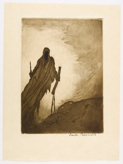 No. 11 - “The veil, as it parted, revealed in two hands a stick, a stone torn from the paths, then a long nail like the bolt of a door.” by Emile Bernard