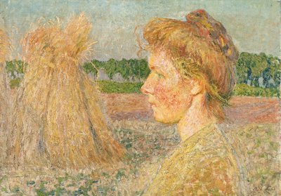 Profile of a Woman and Sheaves of Corn by Emile Claus
