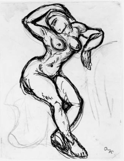 Seated Female Model with Right Arm Over Head by Emile Othon Friesz