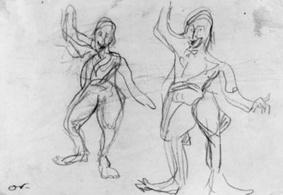 Two Sketches of a Dancing Clown, Gork by Emile Othon Friesz