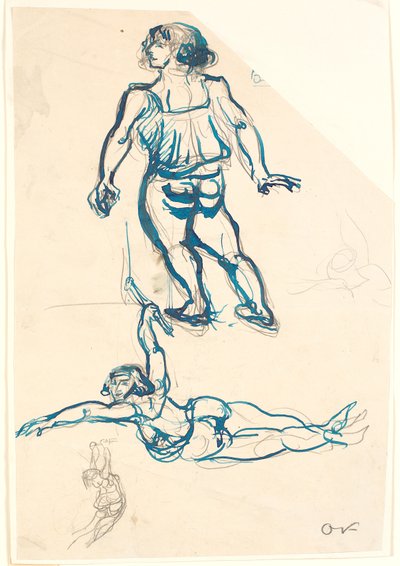 Three Studies of a Female Acrobat, on Trapeze and Walking by Emile Othon Friesz