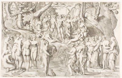 The Dispute between the Muses and the Daughters of Pierios on Parnassus by Enea Vico