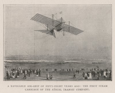 A Navigable Air-Ship of Fifty-Eight Years ago, the First Steam Carriage of the Aerial Transit Company by English Photographer