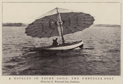 A Novelty in Yacht Sails, the Umbrella Boat by English Photographer