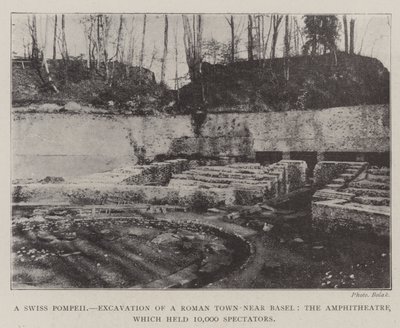 A Swiss Pompeii, Excavation of a Roman Town near Basel, the Amphitheatre, which held 10,000 Spectators by English Photographer