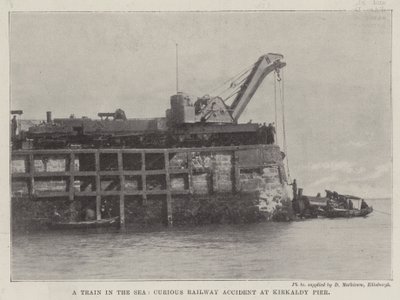 A Train in the Sea, Curious Railway Accident at Kirkaldy Pier by English Photographer