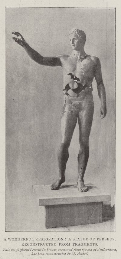 A Wonderful Restoration, a Statue of Perseus, reconstructed from Fragments by English Photographer