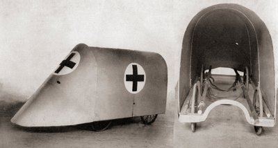 A Bullet Proof Stretcher Cover for Rescuing the Wounded and the Stretcher Bearers Between Trenches During World War One, from The Illustrated War News, 1915 by English Photographer