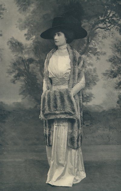 A graceful Chinchilla Stole, with shaped Muff to match, also made in Mole, Squirrel, and Seal dyed Musquash by English Photographer