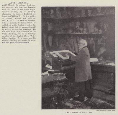 Adolf Menzel in His Studio by English Photographer