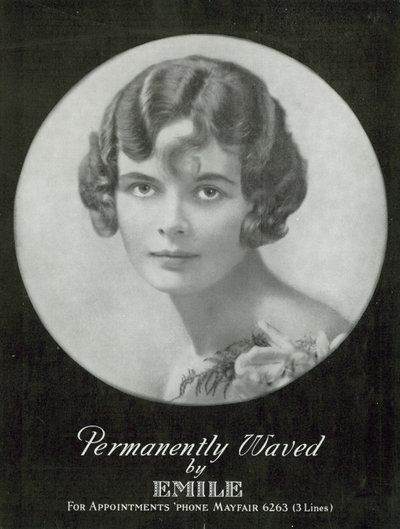 Advertisement for Permanently Waved by Emile, Mayfair, London by English Photographer