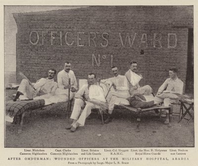 After Omdurman, Wounded Officers at the Military Hospital, Abadia by English Photographer
