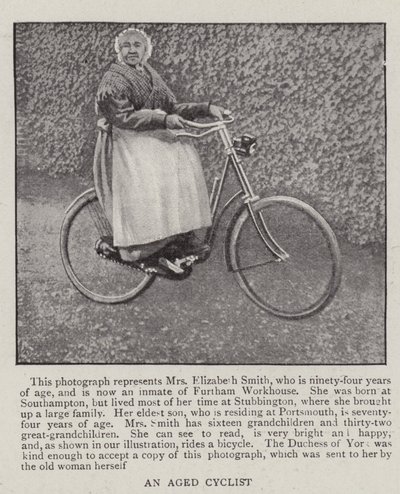 An Aged Cyclist by English Photographer