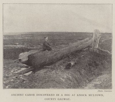 Ancient Canoe discovered in a Bog at Knock Multown, County Galway by English Photographer