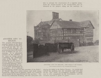 Another Gift to Bolton, the Hall-i-th-Wood by English Photographer