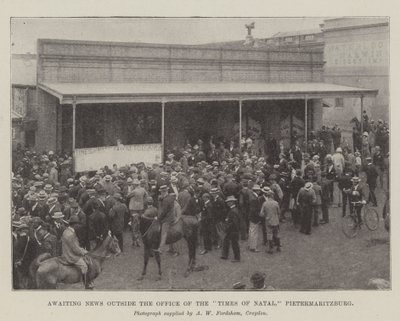 Awaiting News outside the Office of the Times of Natal, Pietermaritzburg by English Photographer