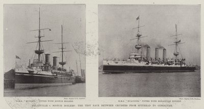 Belleville v Scotch Boilers, the Test Race between Cruisers from Spithead to Gibraltar by English Photographer