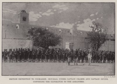 British Expedition to Coomassie, Houssas, under Captain Cramer and Captain Irvine, conveying the Ultimatum to the Ashantees by English Photographer