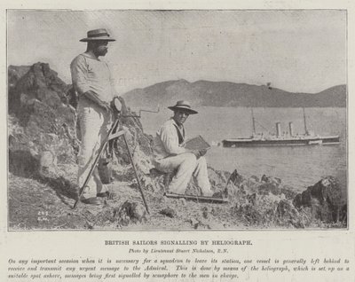 British Sailors signalling by Heliograph by English Photographer