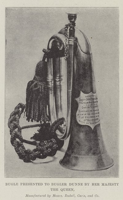 Bugle presented to Bugler Dunne by Her Majesty the Queen by English Photographer