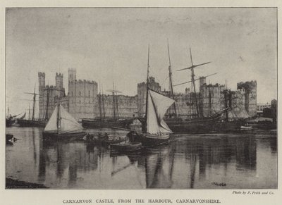Carnarvon Castle, from the Harbour, Carnarvonshire by English Photographer