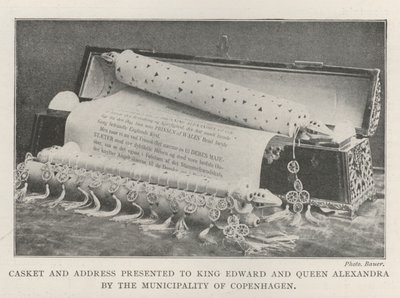 Casket and Address Presented to King Edward and Queen Alexandra by the Municipality of Copenhagen by English Photographer
