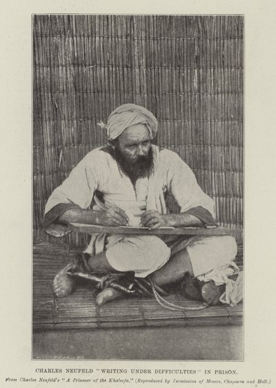 Charles Neufeld writing under Difficulties in Prison by English Photographer