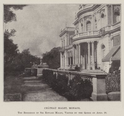 Chateau Malet, Monaco, the Residence of Sir Edward Malet, Visited by the Queen on 20 April by English Photographer