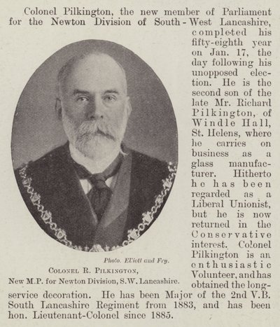 Colonel R. Pilkington, New MP for Newton Division, SW Lancashire by English Photographer