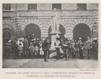 Colonel Sir John Shelley, Baronet, presenting Medals to Imperial Yeomanry at Exeter on 25 October by English Photographer
